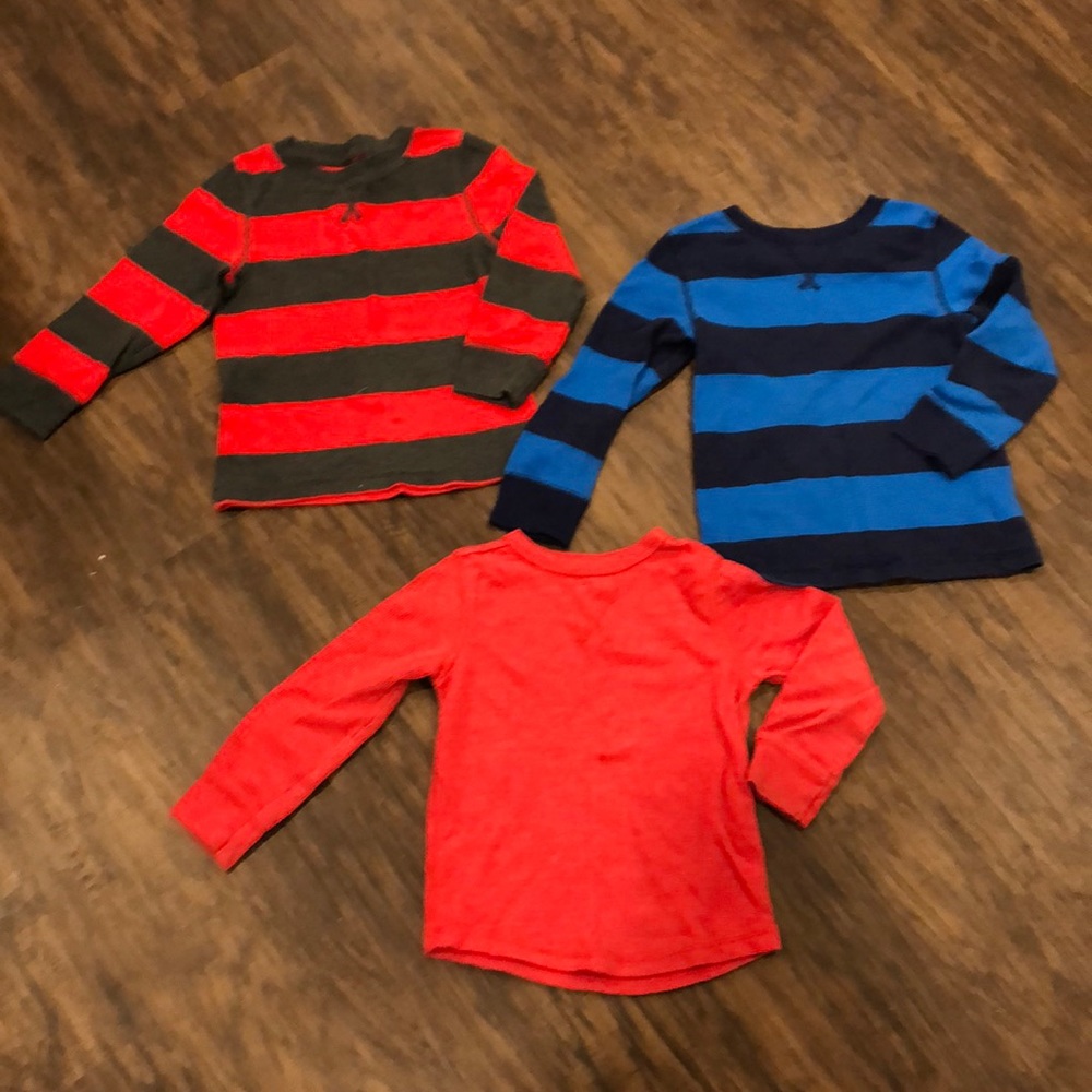 3 long sleeves waffle tees, size 3T, 3-pack